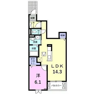 ル・ラパン・ア・ローヴ【1階】の間取り
