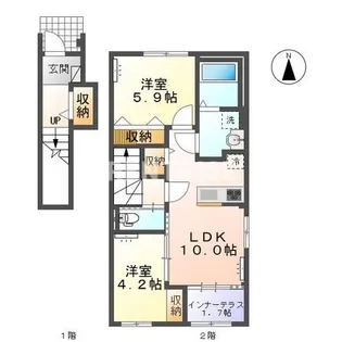 今伊勢町宮後字芝野新築アパート【2階】の間取り