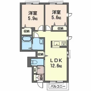 カーサ・アレグリア【1階】の間取り