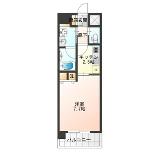 フレンシアノイエ難波南【15階】の間取り