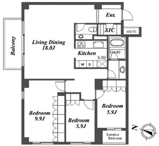 ガーデン碑文谷【2階】の間取り