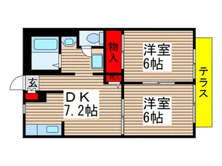 ジョリエ勝田台【1階】の間取り