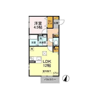 ラ・ソレイユ A【1階】の間取り