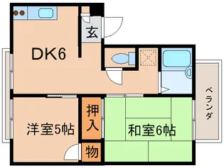 メロディハイツ高槻I【1階】の間取り