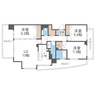 クレアシティ円山北4条 401号室【4階】の間取り