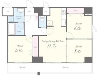 トレヴァンス梅田【11階】の間取り