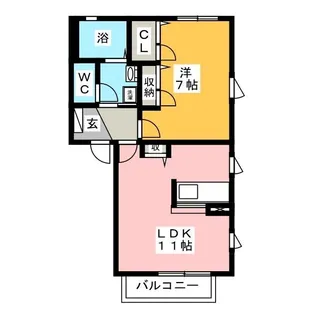 ウェスト川原田 B【2階】の間取り