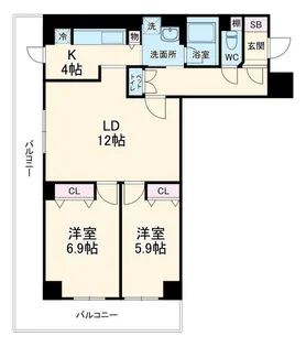 パークレジデンス市川【6階】の間取り
