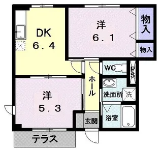 メゾンプロムナードA【1階】の間取り