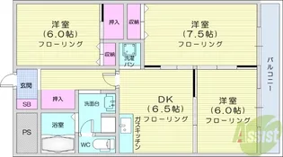 メゾンドール貴富称【1階】の間取り