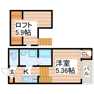 カーサ フィオーレW【2階】の間取り