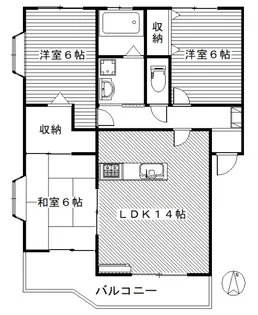セゾンハイツC【1階】の間取り