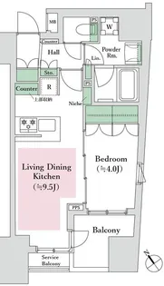 インプレストコア四谷坂町【9階】の間取り