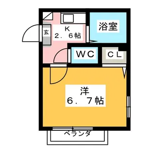 クレアコート東山【2階】の間取り