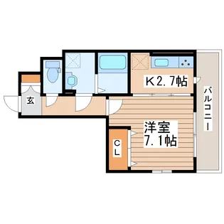 ソレアード中央【3階】の間取り