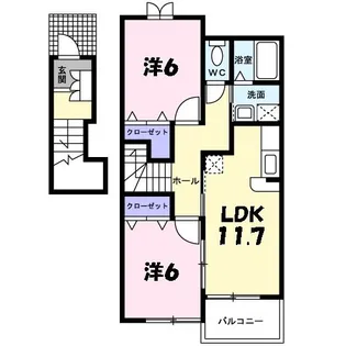 ミニョンストリートI【2階】の間取り