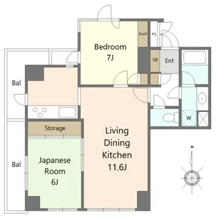 グランレイム羽田【4階】の間取り