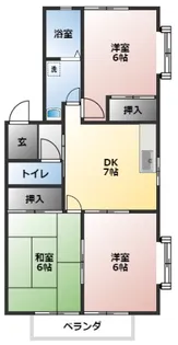 コーポラス シーダー【1階】の間取り