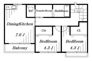 CASA FLORA【2階】の間取り