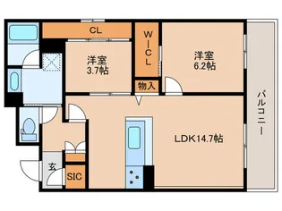 シャーメゾングラン南福岡【1階】の間取り