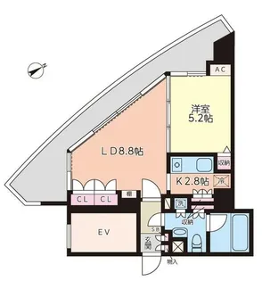 アッパルタメントベラヴィスタ【13階】の間取り