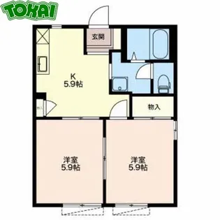 メゾン南風B【1階】の間取り