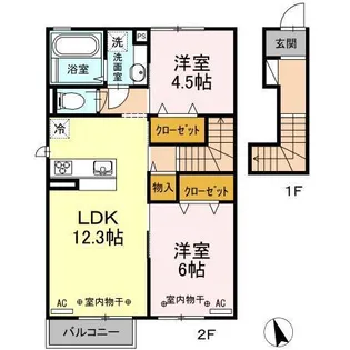 コンフォーティア東仙北 A【2階】の間取り