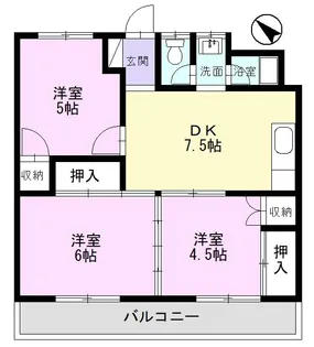 フェリーチェミツワ【2階】の間取り