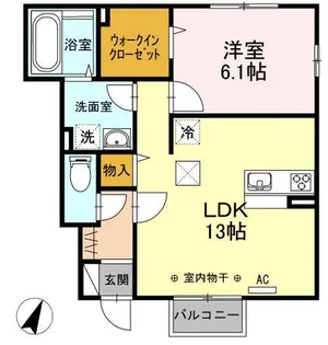 ファイン・クレストD【1階】の間取り
