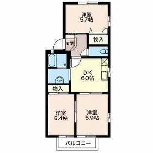 エステート細木 A【2階】の間取り