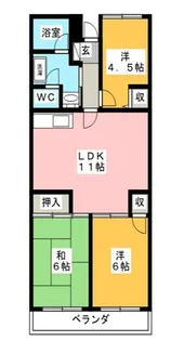 ベルドミール小田原【1階】の間取り