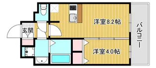 プレサンス難波元町【14階】の間取り