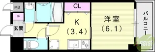 セオリー神戸アネシア【12階】の間取り