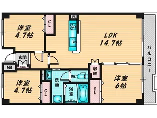 戴慶カーサグラシア【11階】の間取り