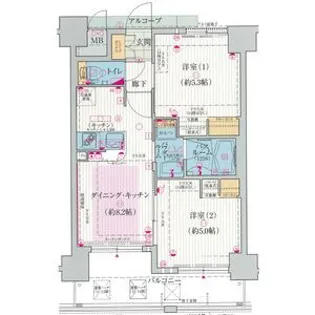 エステムプラザ大阪城パークフロント【11階】の間取り
