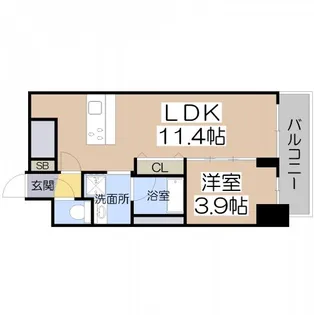 DOUBLE NINE RESIDENCE TENNOJIMINAMI【8階】の間取り