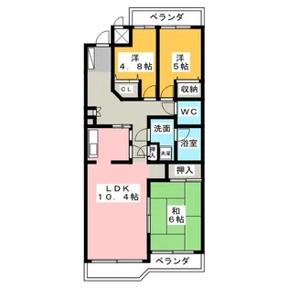 エクセレンス志賀本通【5階】の間取り