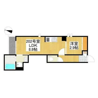 GRANDTIC LUKE瓢箪山【2階】の間取り