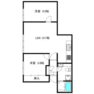 TRDフラット【2階】の間取り
