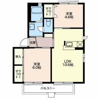 カーサキアーロ B【1階】の間取り