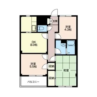 エスポワールいぶき野【3階】の間取り