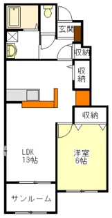 サニーハイツSEINAI III・IV【1階】の間取り