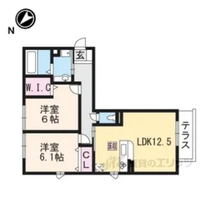 LUCE比叡【1階】の間取り