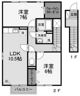ボヌール・SN【1階】の間取り