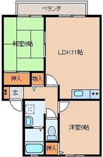 ラスル行田【1階】の間取り
