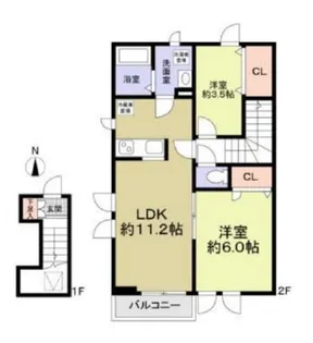 フォレストメゾン花水木【2階】の間取り