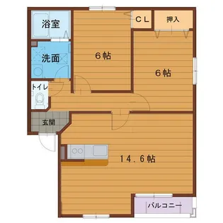 ヴィラ・ウエスト 南館【1階】の間取り