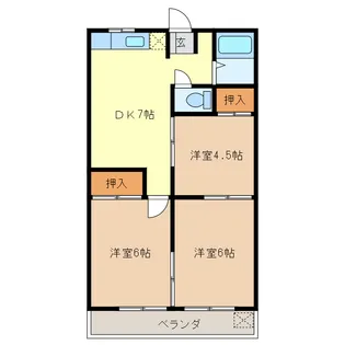 城山ハイツ【2階】の間取り
