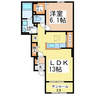 リーフ桜【1階】の間取り