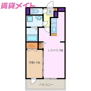 メゾンモンマルトル1【1階】の間取り